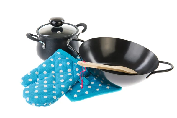 黒とグレーの調理基本的な道具 — ストック写真