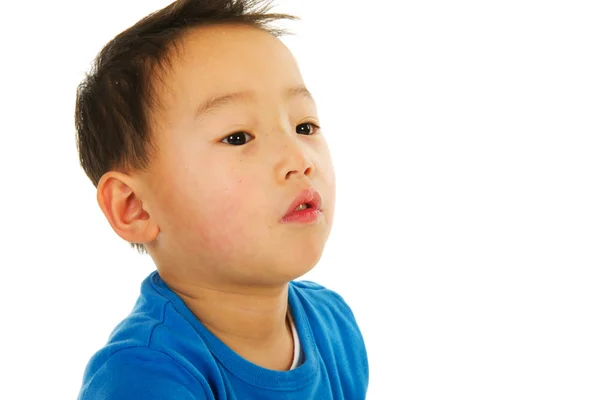 Portrét Čínského Chlapce Izolovaných Bílém — Stock fotografie