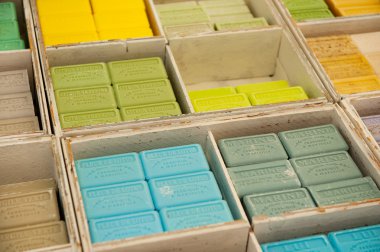 Colorful soap bars in the French Provence clipart