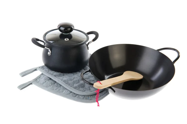 Основи Приготування Посуду Чорно Сірому Кольорі — стокове фото