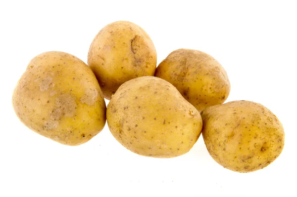 Verschillende Verse Aardappelen Geïsoleerd Witte Achtergrond — Stockfoto