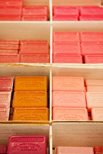 Wiele Barów Różne Kolorowe Mydło Prowansji Marsylii — Zdjęcie stockowe
