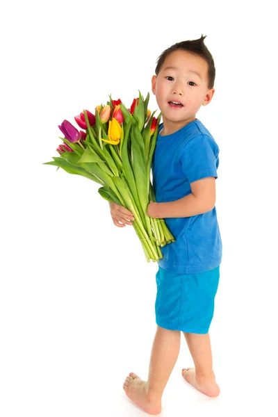 Азиатский мальчик с небольшим недостатком — стоковое фото