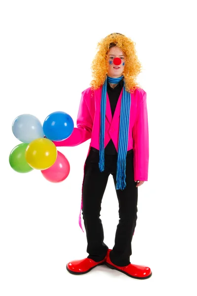 Legrační klaun v růžové — Stock fotografie