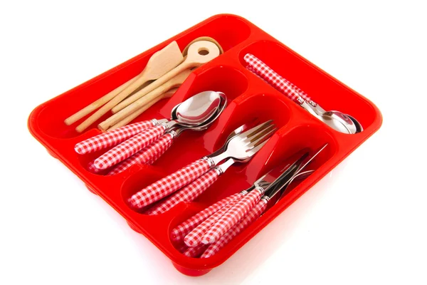 Red cutlery — Stock Photo, Image