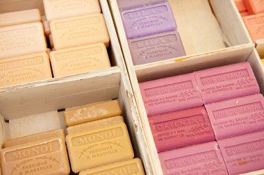 Colorful soap bars in the French Provence clipart