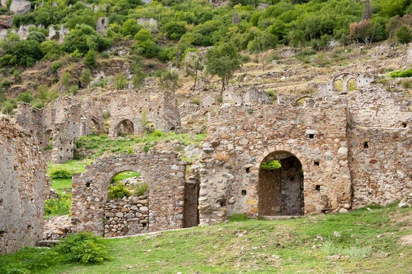 Byzantine town Mystras at the hill — Stock Photo, Image