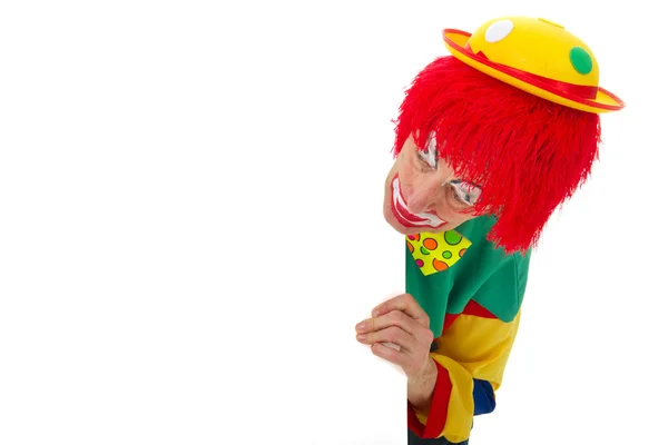 Biała tablica z zabawny clown — Zdjęcie stockowe