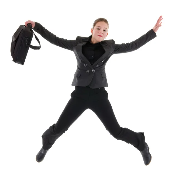Jumping business woman — Stock Photo, Image