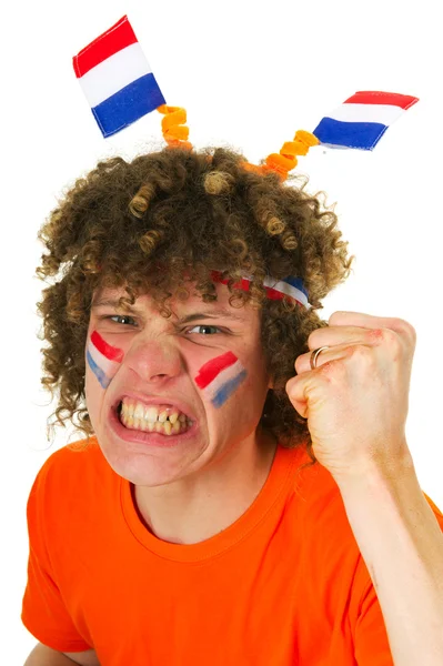 Jongen steunt de Nederlandse — Stockfoto