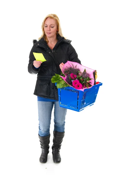 Shopping woman in the supermarket — Stock Photo, Image