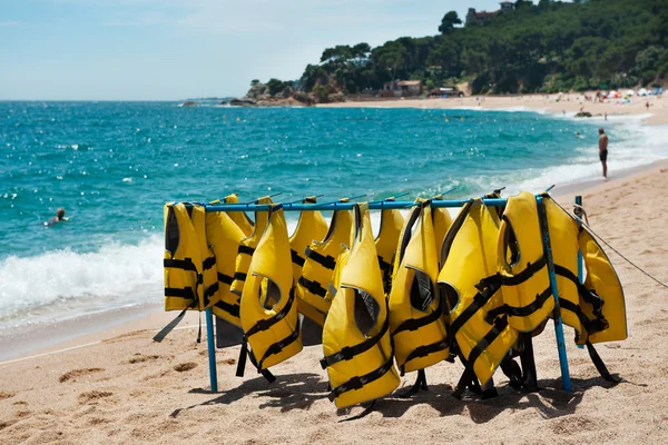 Diving jackets at the beach — Stock Photo, Image