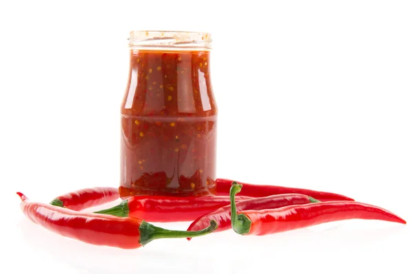 Czerwony gorący papryki chili wklej — Zdjęcie stockowe