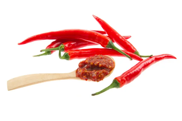 Red hot chili peppers paste — Stock Photo, Image