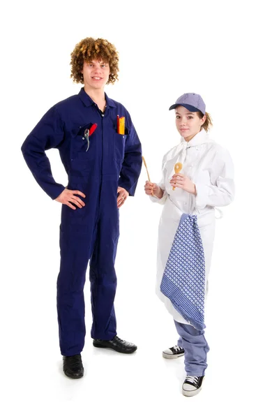 School boy and girl for occupation education — Stock Photo, Image