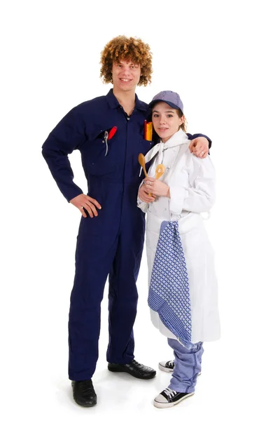 School boy and girl for occupation education — Stock Photo, Image