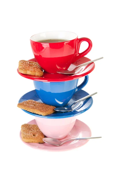 Stacked cups of tea — Stock Photo, Image