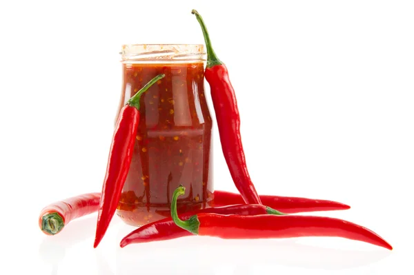 Czerwony gorący papryki chili wklej — Zdjęcie stockowe