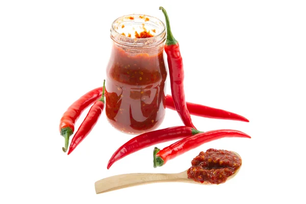 Red hot chili papričky vložit — Stock fotografie