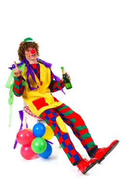 Clown after the party clipart