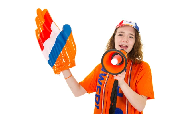 Menina está apoiando os holandeses — Fotografia de Stock