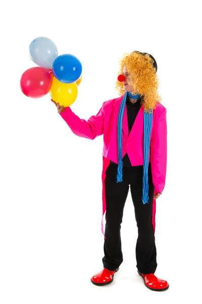 Funny clown in pink — Stock Photo, Image