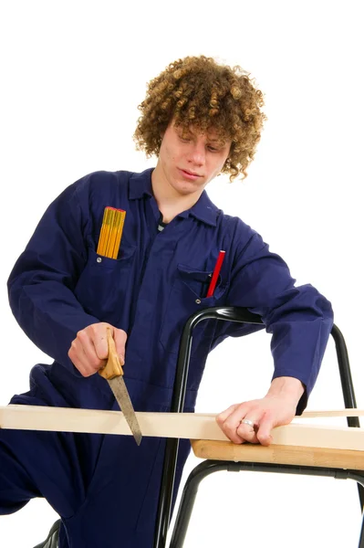 Jovem carpinteiro — Fotografia de Stock