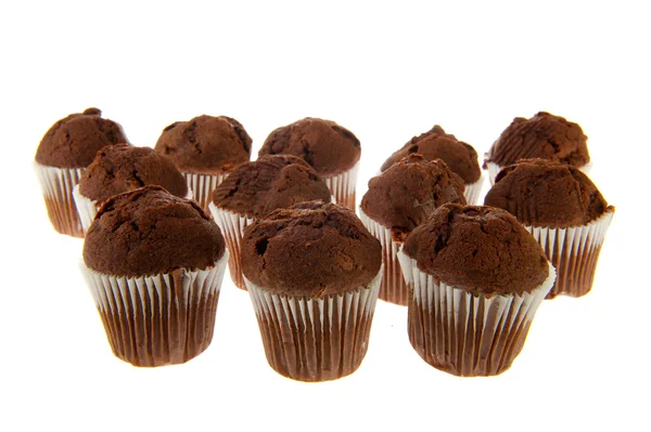 Molti muffin al cioccolato — Foto Stock