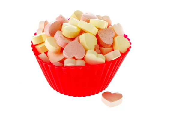 Cuori di caramelle colorati — Foto Stock