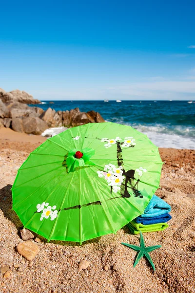 Stín na pláži — Stock fotografie