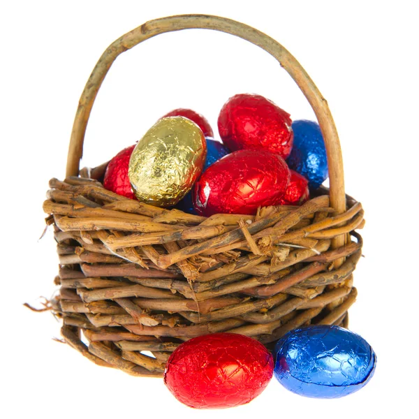 Cesta Huevos de Pascua —  Fotos de Stock