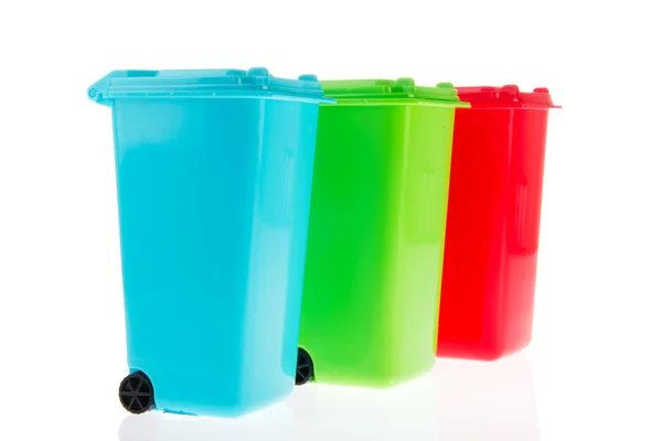 Três recipientes de rolo de plástico — Fotografia de Stock