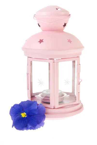 Rózsaszín kerti lámpa — Stock Fotó