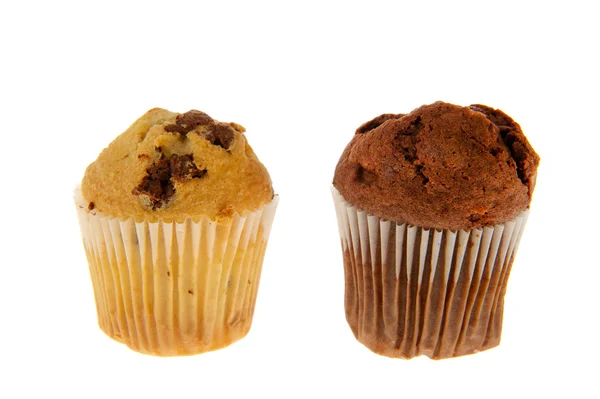 Rij chocolade muffins — Stockfoto