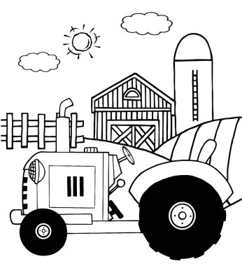 Seviyelendirilmiş Çiftlik traktörü bir arazide