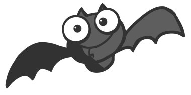 Flying Black Vampire Bat clipart