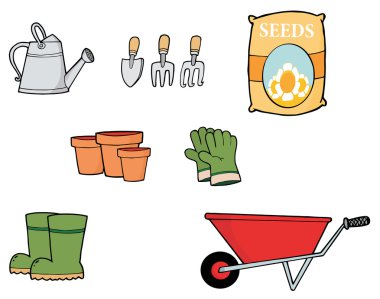 Collage Of Gardening Tools clipart