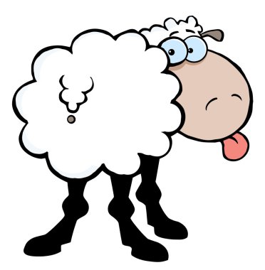 Funky Sheep Sticking Out His Tongue clipart