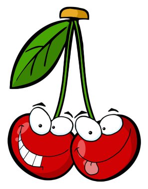 Red Cherry Mascot Cartoon Character clipart