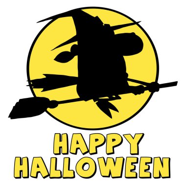 Halloween cadı siyah siluet