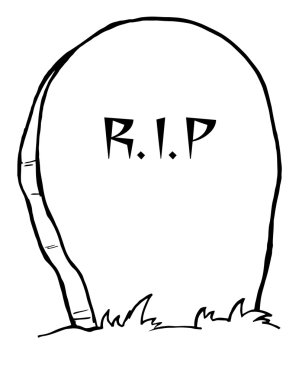 Outlined Tombstone clipart