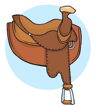 Horse Saddle Illustration clipart
