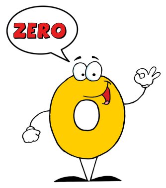 Number Zero Character Saying Zero clipart