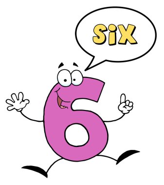 Number Six Character Saying Six clipart