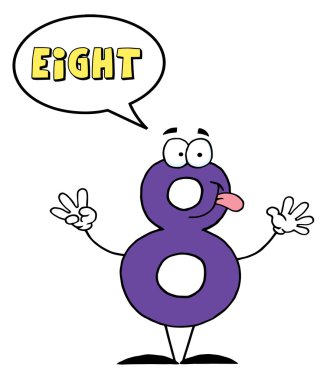 Number Eight Character Saying Eight clipart