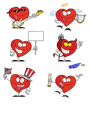 Digital Red Heart Collection clipart