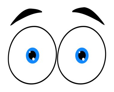 Surprised Pair of Blue Eyes clipart