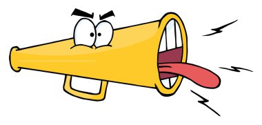 Angry Megaphone Cartoon Character clipart