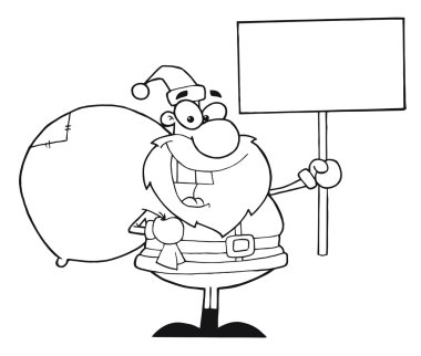 Anahat Noel Noel Baba boş bir tabela holding