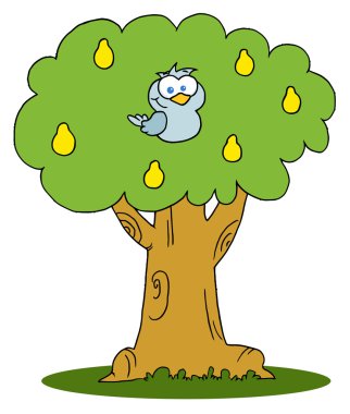 Blue Partridge In A Pear Tree clipart